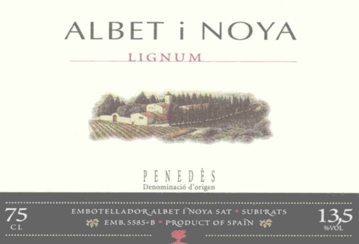 Albet I Noya Lignum Negre 2012 Front Label