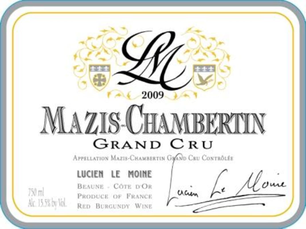 Lucien Le Moine Mazis Chambertin 2009 Front Label