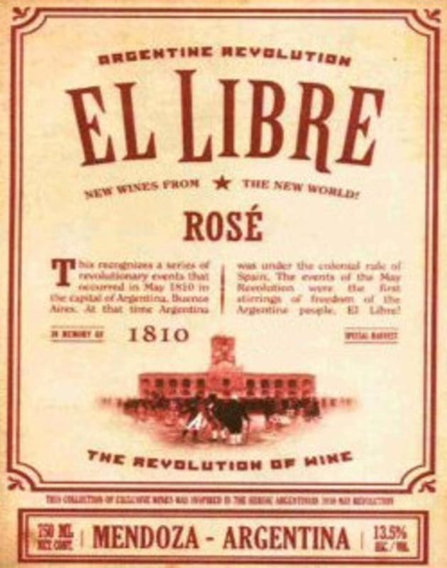 Revolution Wine Company El Libre Rose 2015 Front Label