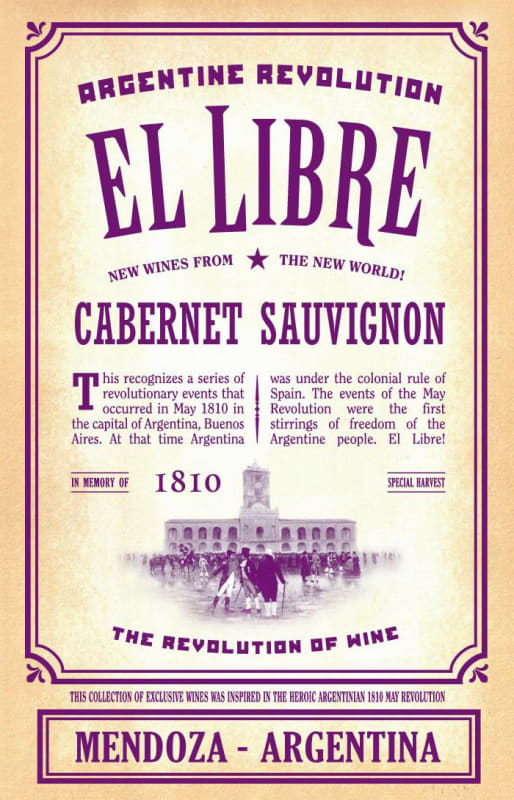 Revolution Wine Company El Libre Cabernet Sauvignon 2015 Front Label