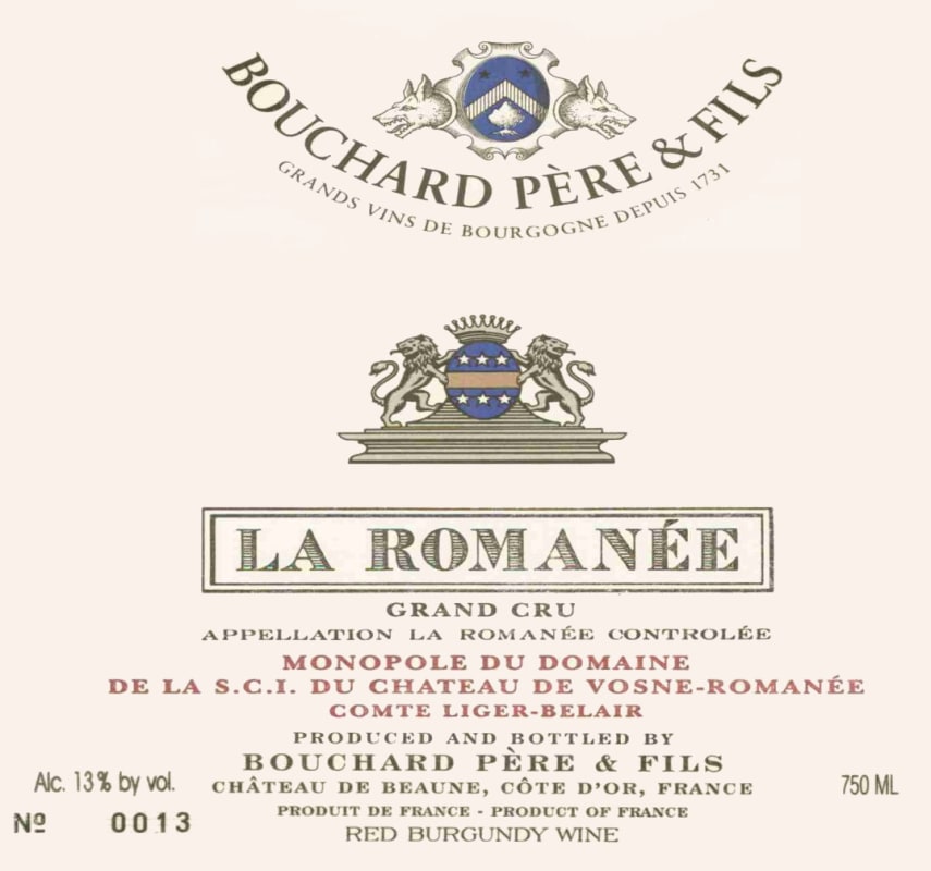 Bouchard Pere & Fils La Romanee Grand Cru 2000 Front Label