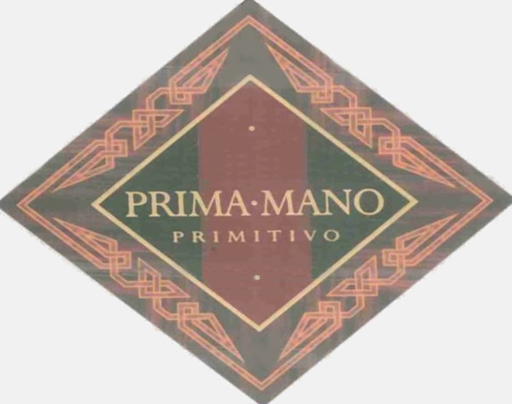 A. Mano Puglia Prima Mano Primitivo 2015 Front Label