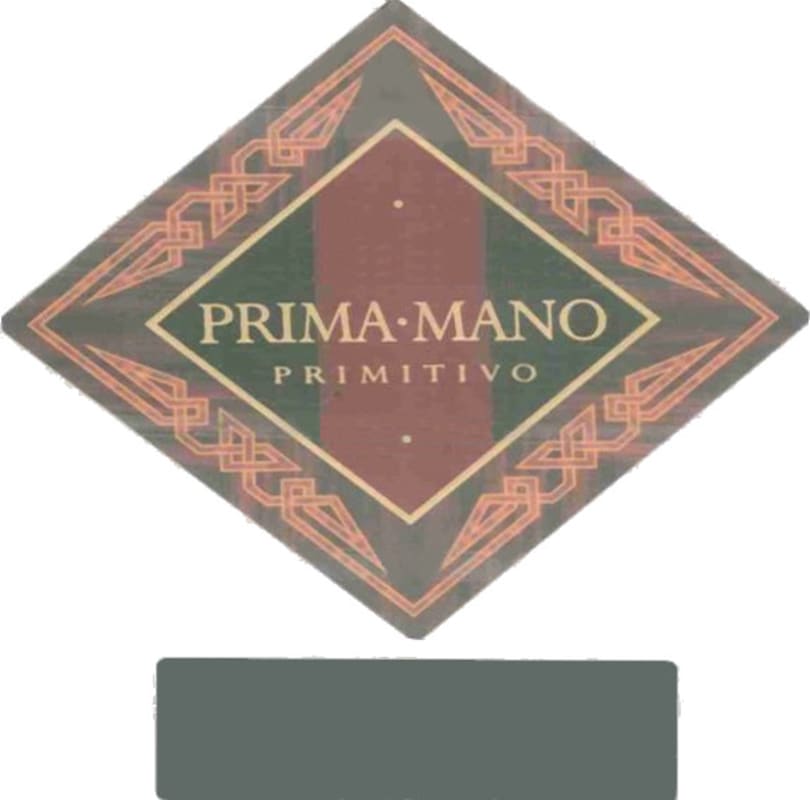 A. Mano Puglia Prima Mano Primitivo 2003 Front Label
