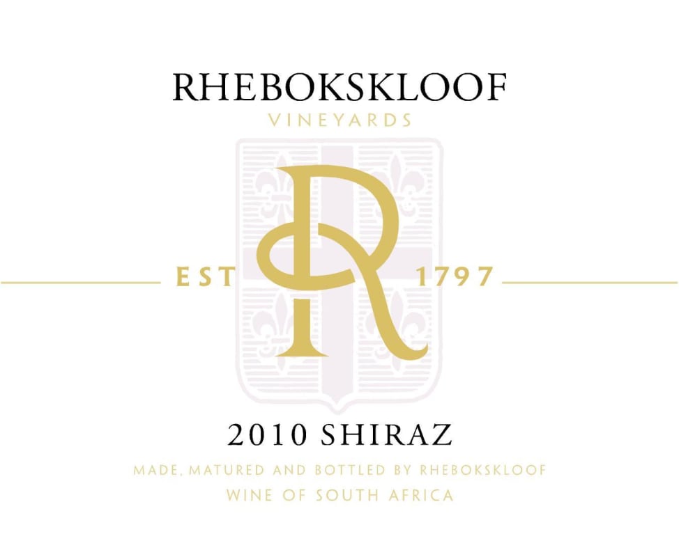 Rhebokskloof Shiraz 2010 Front Label