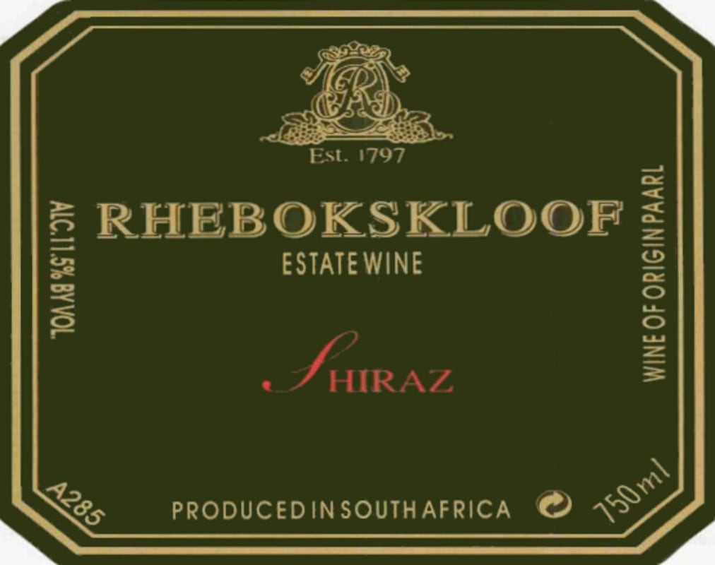 Rhebokskloof Shiraz 2009 Front Label