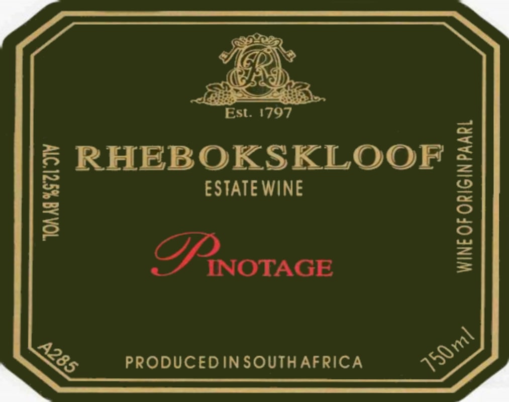 Rhebokskloof Pinotage 2007 Front Label