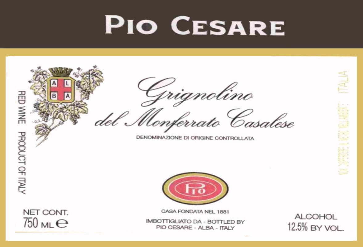 Pio Cesare Grignolino del Monferrato Casalese 2009 Front Label
