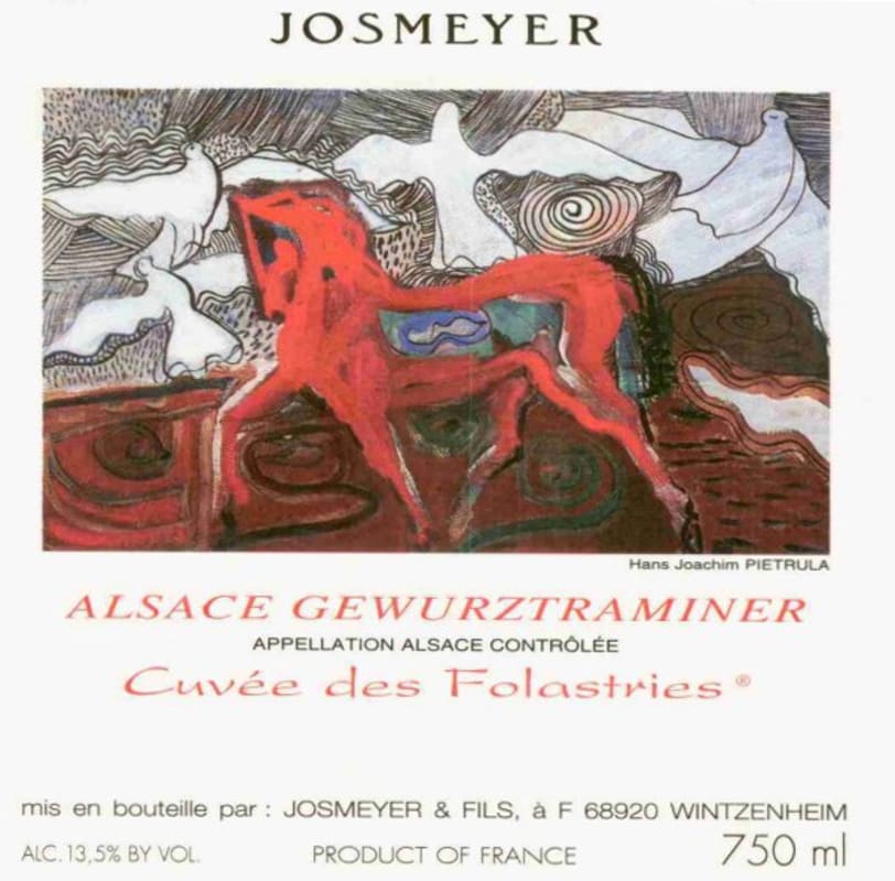 Josmeyer Cuvee des Folastries Gewurztraminer 2014 Front Label