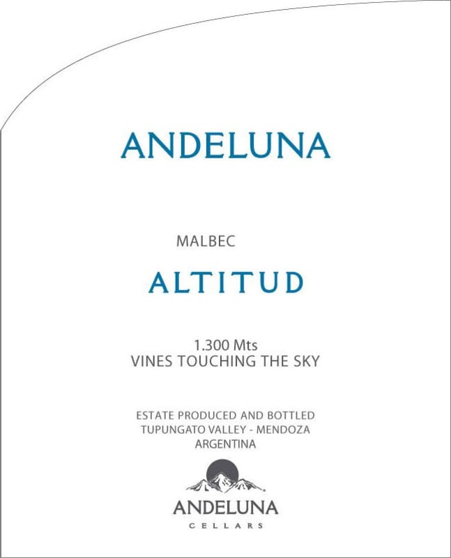 Andeluna Altitud Malbec 2011 Front Label