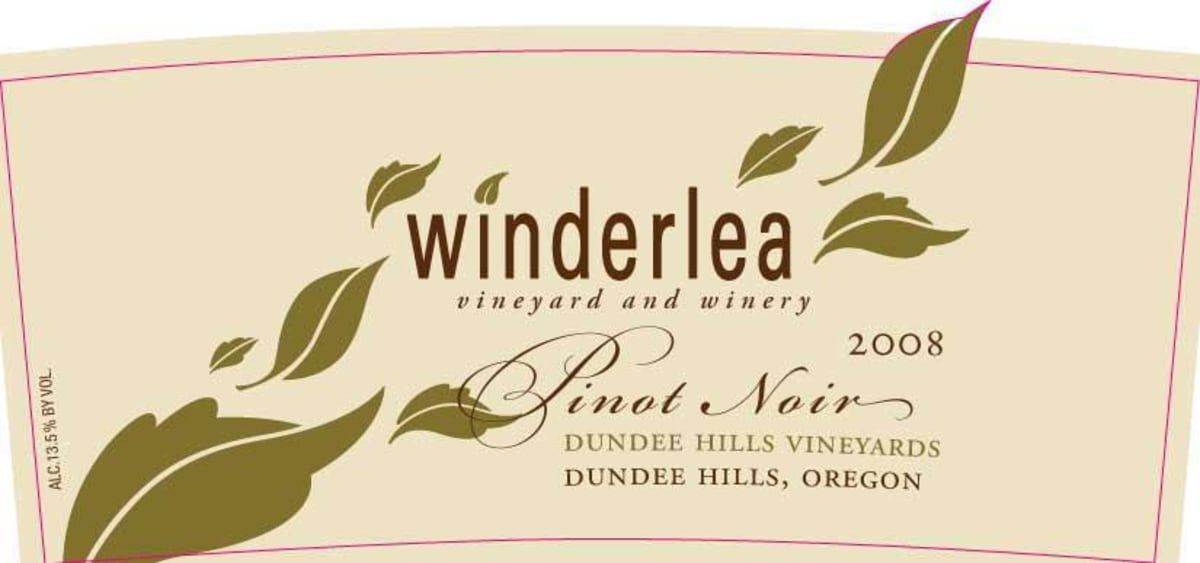 Winderlea Dundee Hills Pinot Noir 2008 Front Label
