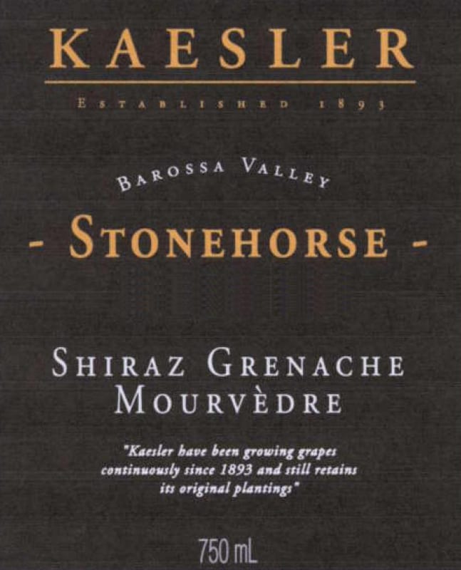 Kaesler Stonehorse GSM 2012 Front Label