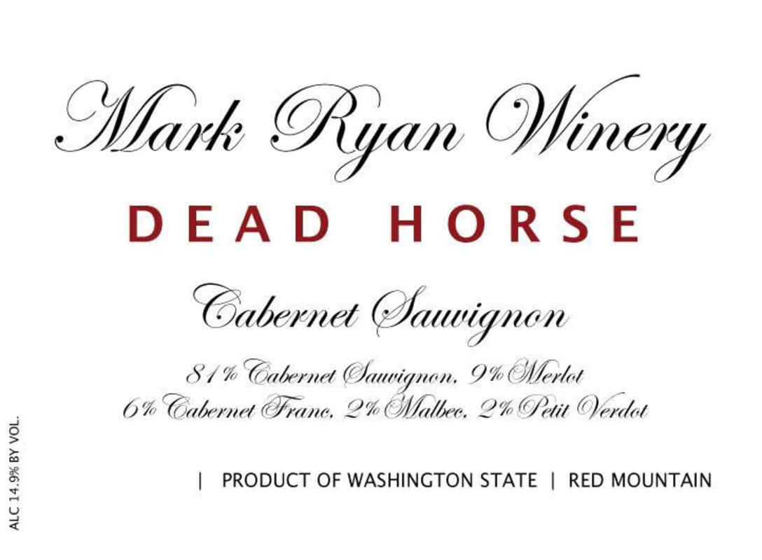Mark Ryan Dead Horse Ciel du Cheval Vineyard 2013 Front Label