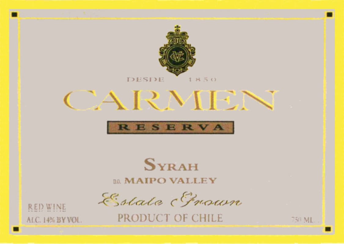 Carmen Reserve Shiraz 2013 Front Label