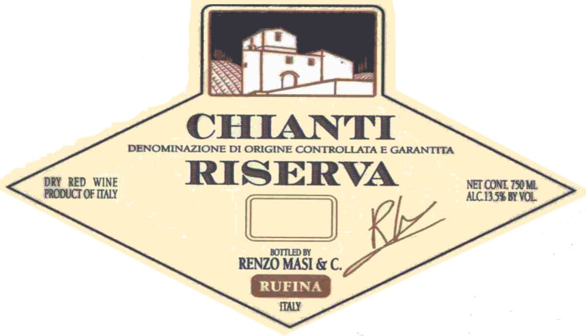 Renzo Masi Chianti Reserva 2009 Front Label