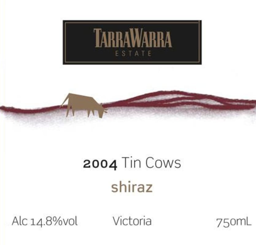 TarraWarra Estate Tin Cows Shiraz 2004 Front Label