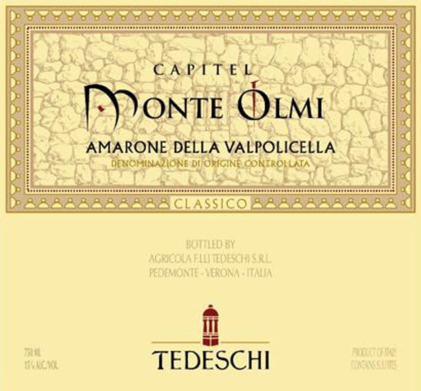 Tedeschi Amarone della Valpolicella Classico Riserva Capitel Monte Olmi 2007 Front Label