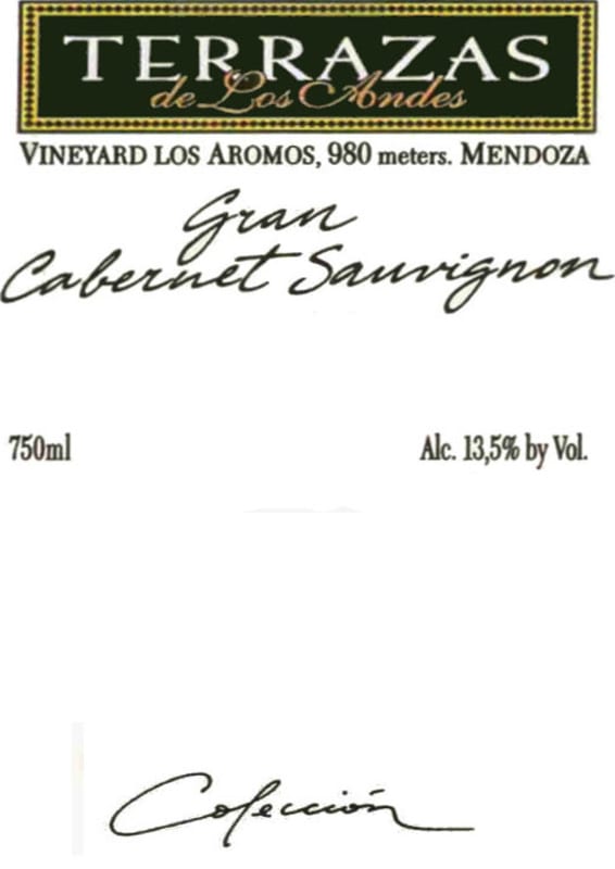 Terrazas de los Andes Gran Cabernet Sauvignon 2014 Front Label
