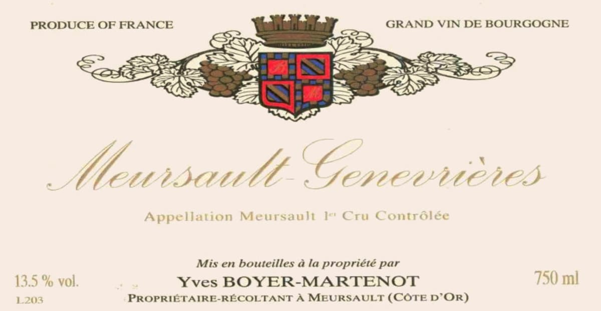 Boyer-Martenot Meursault-Genevrieres 2006 Front Label