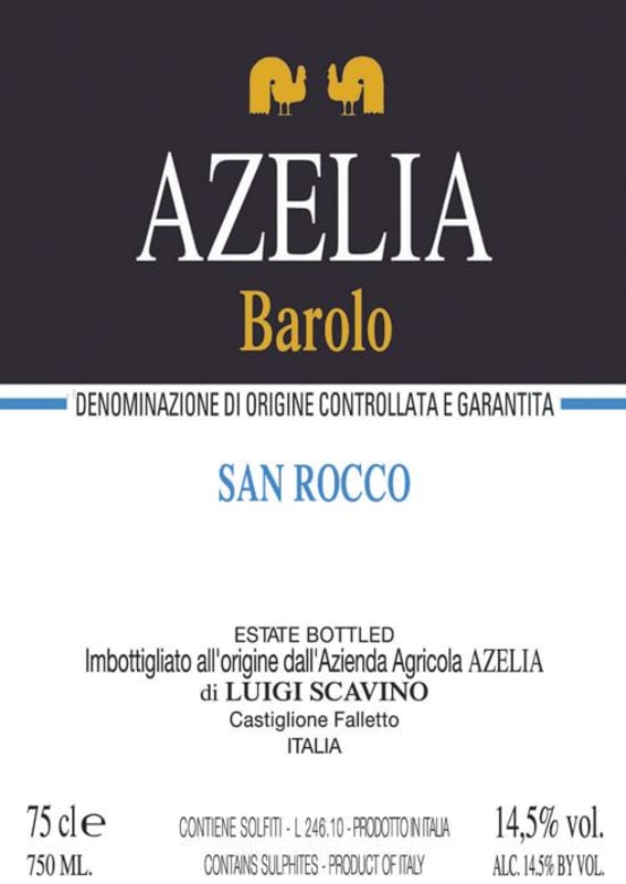Azelia Barolo San Rocco 2009 Front Label