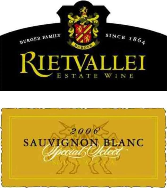 Rietvallei Special Select Sauvignon Blanc 2006 Front Label
