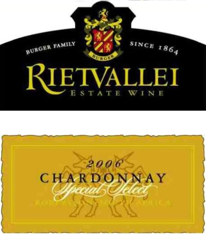 Rietvallei Special Select Chardonnay 2006 Front Label