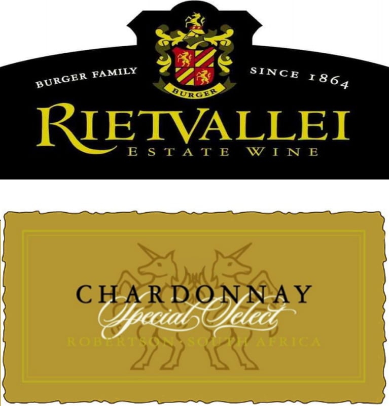 Rietvallei Special Select Chardonnay 2012 Front Label