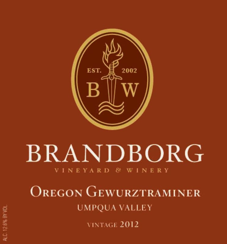 Brandborg Cellars Gewurztraminer 2012 Front Label