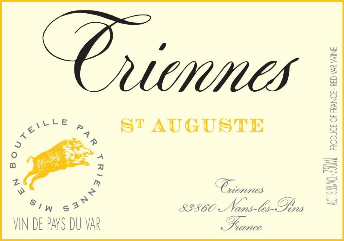 Domaine de Triennes Saint-Auguste 2013 Front Label