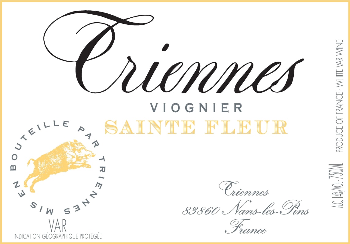 Domaine de Triennes Sainte Fleur Viognier 2014 Front Label