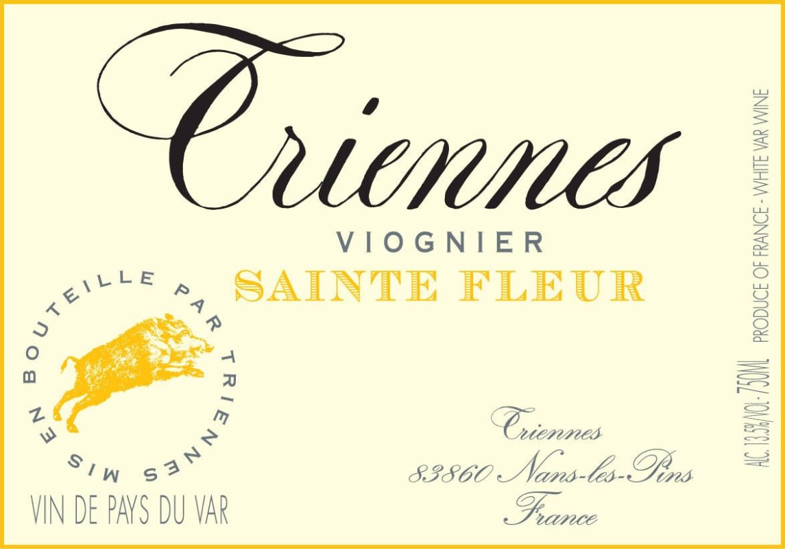 Domaine de Triennes Sainte Fleur Viognier 2012 Front Label