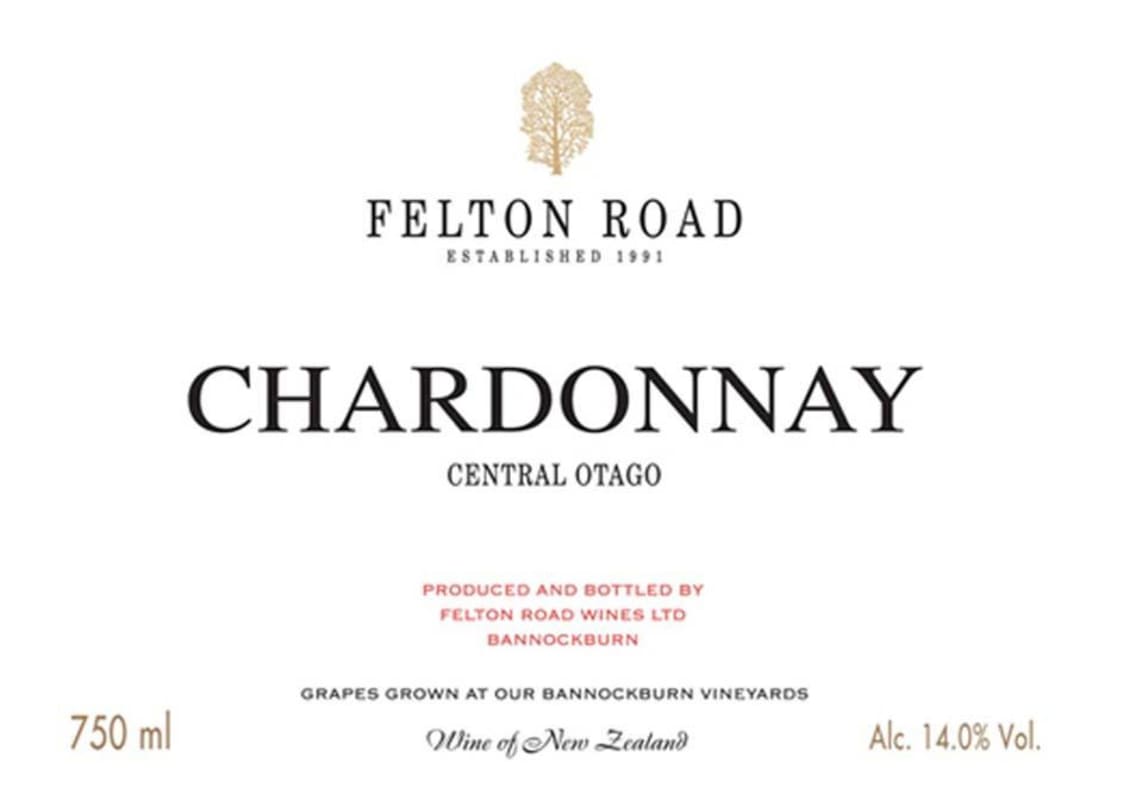Felton Road Chardonnay 2012 Front Label