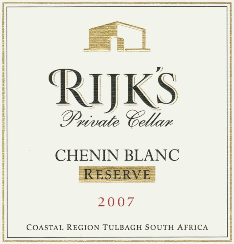 Rijk's Private Cellar Reserve Chenin Blanc 2007 Front Label