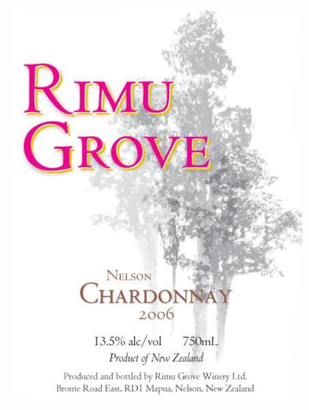 Rimu Grove Winery Chardonnay 2006 Front Label