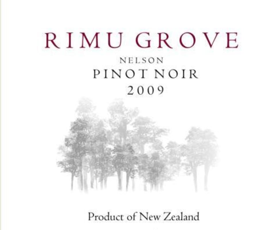 Rimu Grove Winery Pinot Noir 2009 Front Label