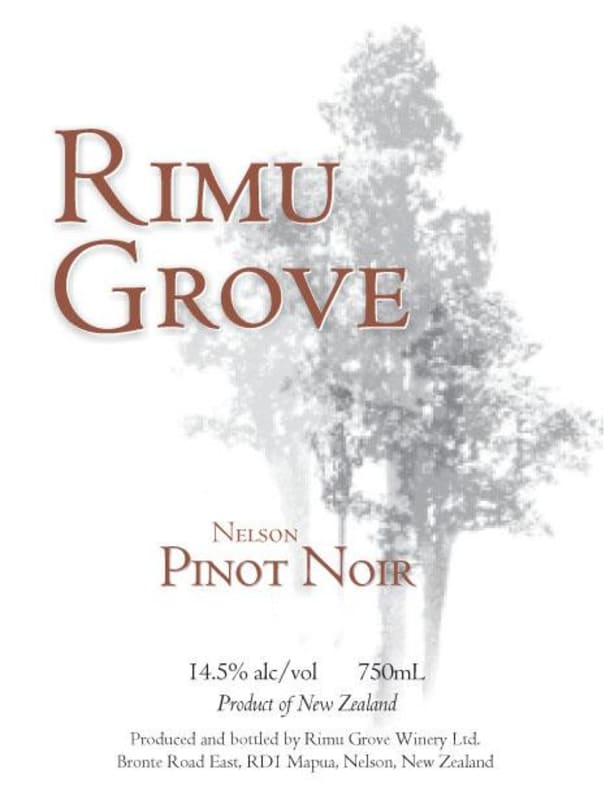 Rimu Grove Winery Pinot Noir 2006 Front Label