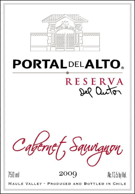 Portal del Alto Reserve Cabernet Sauvignon 2009 Front Label