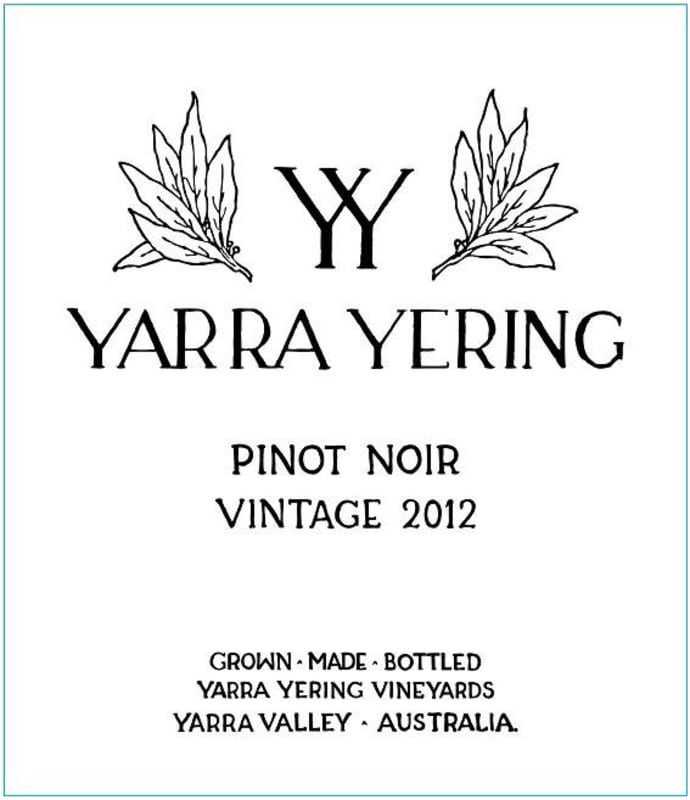 Yarra Yering Pinot Noir 2012 Front Label