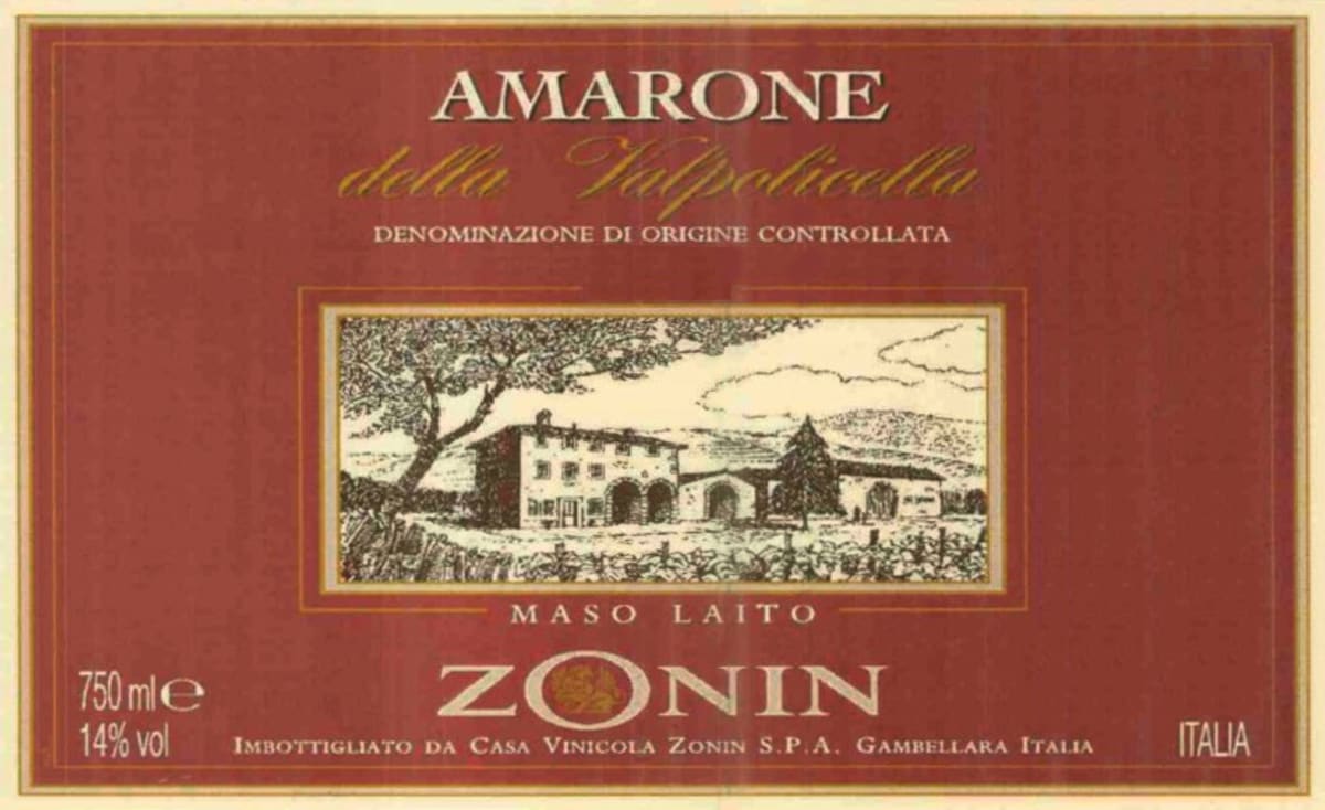 Zonin Amarone 2004 Front Label