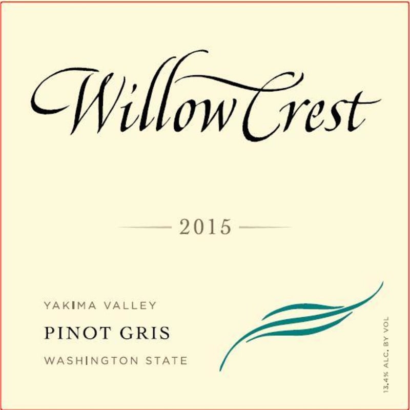 Willow Crest Pinot Gris 2015 Front Label