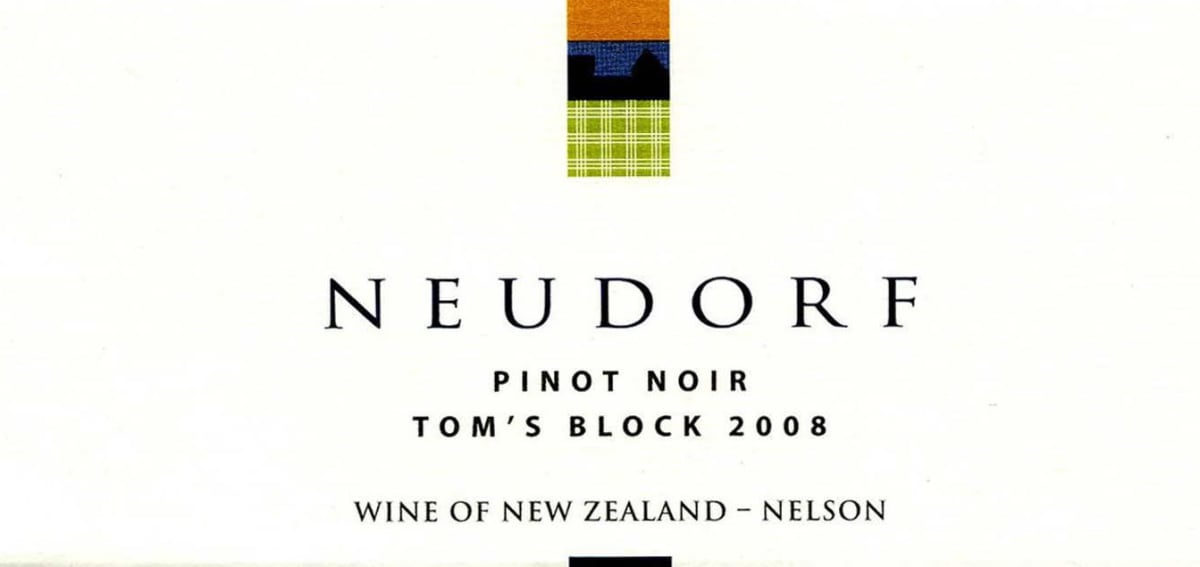 Neudorf Tom's Block Pinot Noir 2008 Front Label