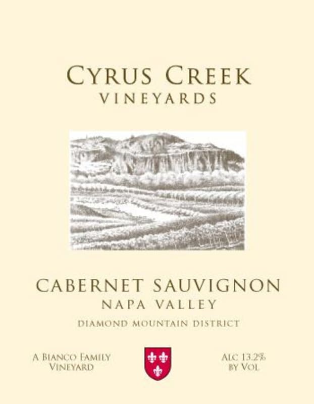 Cyrus Creek Vineyards Cabernet Sauvignon 2012 Front Label