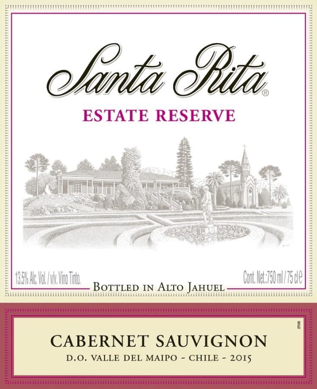 Santa Rita Estate Reserve Cabernet Sauvignon 2016 Front Label