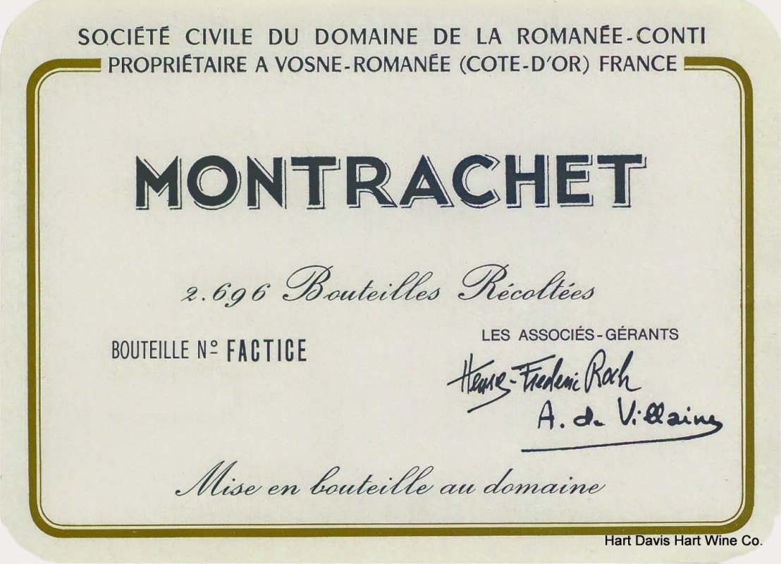Domaine de la Romanee-Conti Montrachet 2013 Front Label
