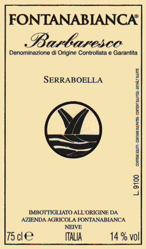 Fontanabianca Barbaresco Serraboella 2007 Front Label