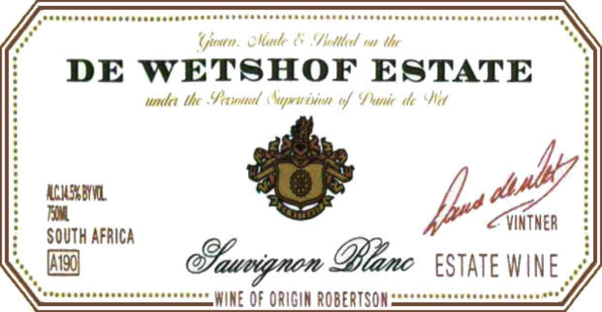 De Wetshof Sauvignon Blanc 2012 Front Label