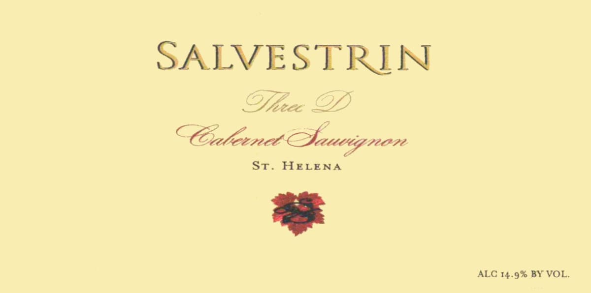Salvestrin Three D Cabernet Sauvignon 2008 Front Label
