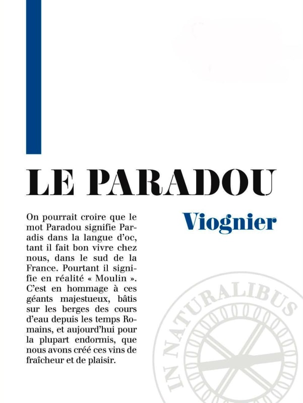 Chateau Pesquie Le Paradou Viognier 2015 Front Label