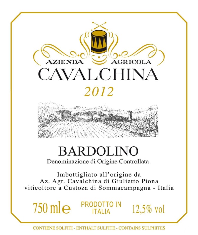 Cavalchina Bardolino 2012 Front Label