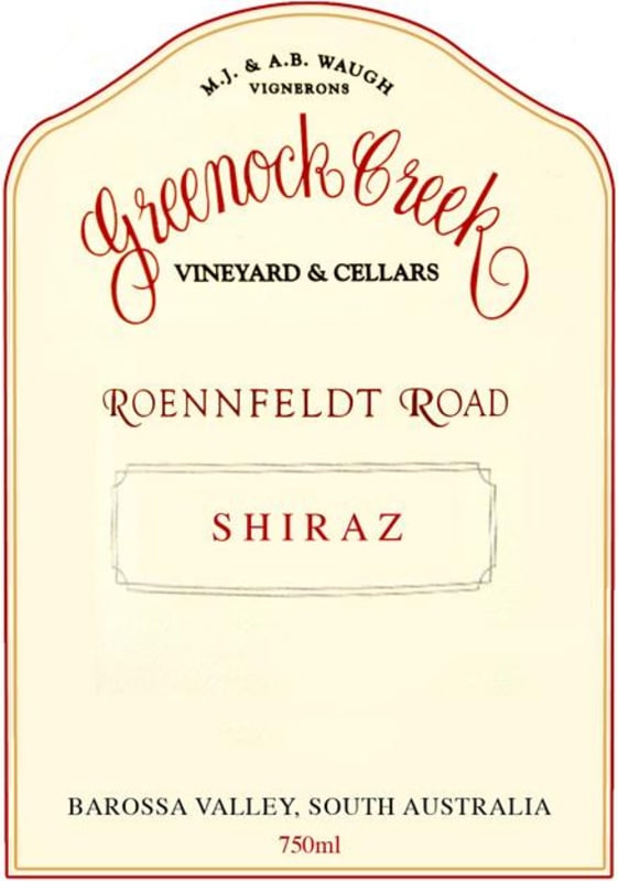 Greenock Creek Roennfeldt Road Shiraz 2008 Front Label