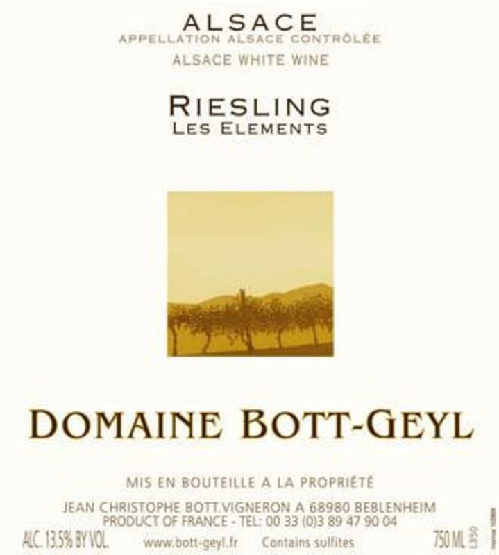 Bott-Geyl Les Elements Riesling 2011 Front Label